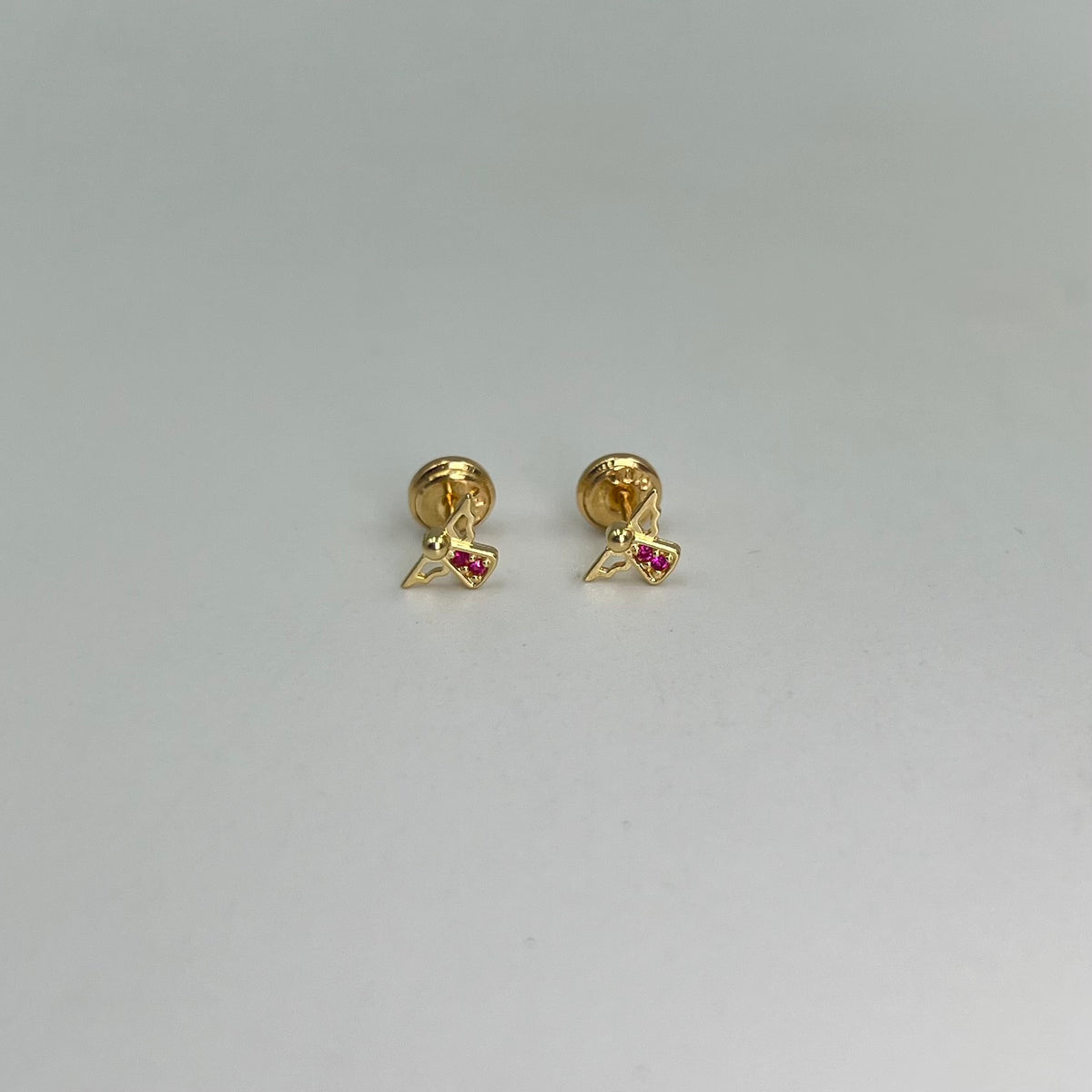 TOPOS ANGEL CIRCONES FUCSIA ORO AMARILLO 18K 0,70 GR / 7 MM