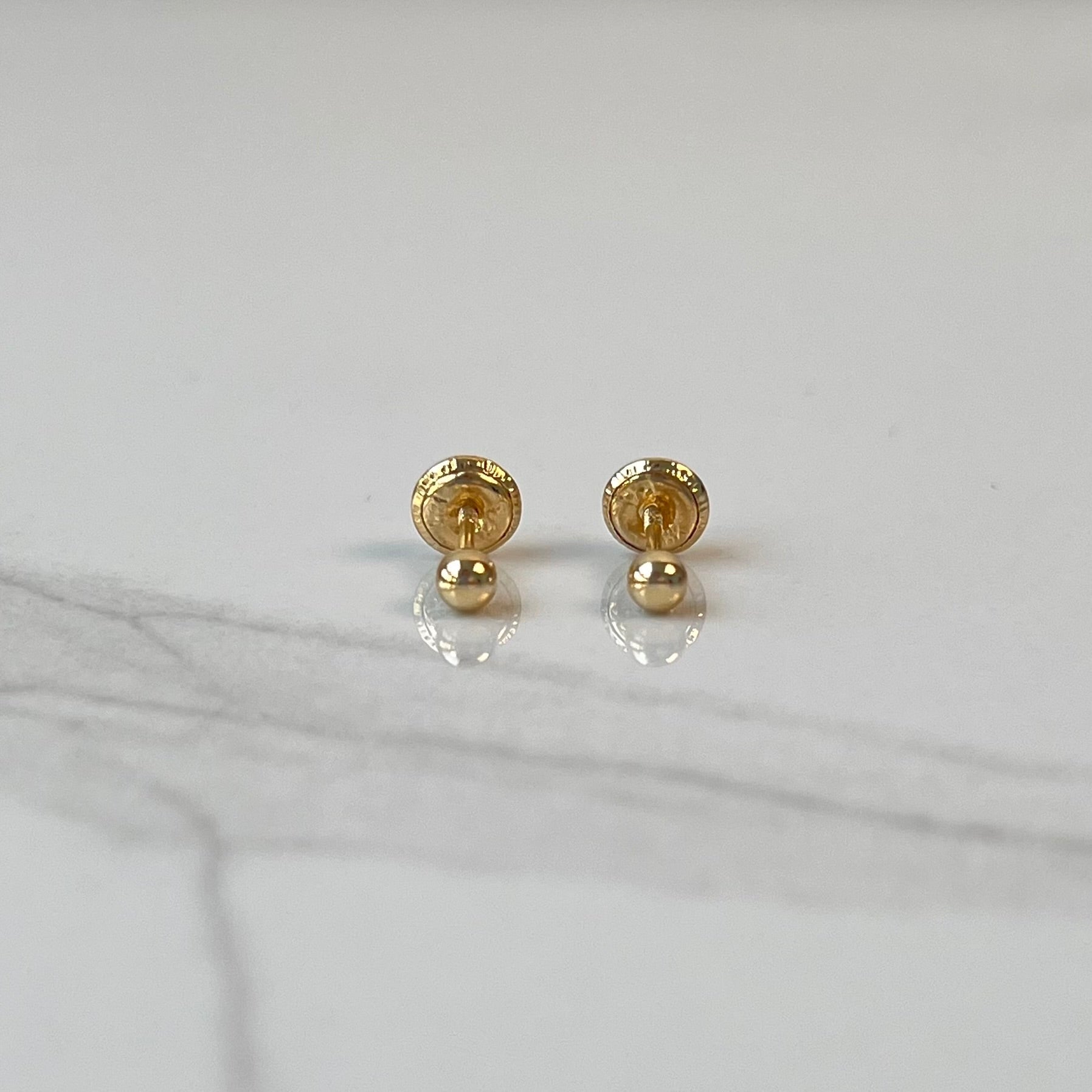 TOPOS BOLA LISO  3MM ORO AMARILLO 18K 0,42 GR / 3 MM