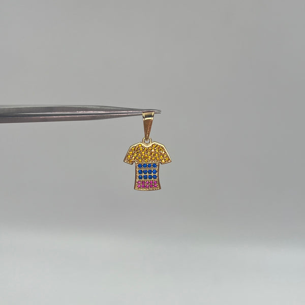 DIJE CAMISETA TRICOLOR ORO AMARILLO 18K 1,36 GR / 14 MM / 1,6 CM