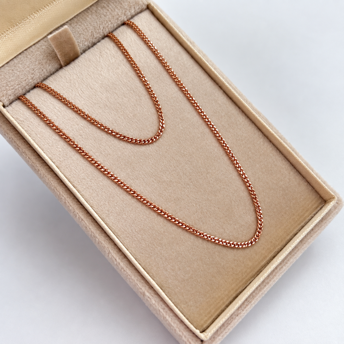 CADENA ITALY FRANCO  ORO ROSA 18K +3 / 2,79 GR / 1 MM / 45 CM