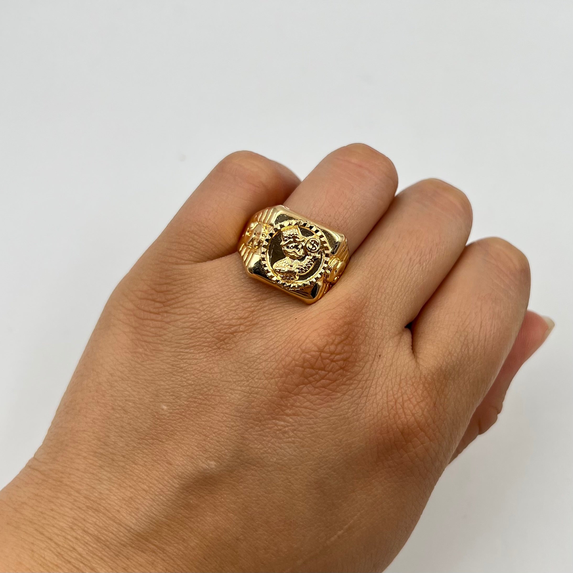 ANILLO PATO ORO AMARILLO 18K / TALLA 12 / 3,77 GR / 15 MM