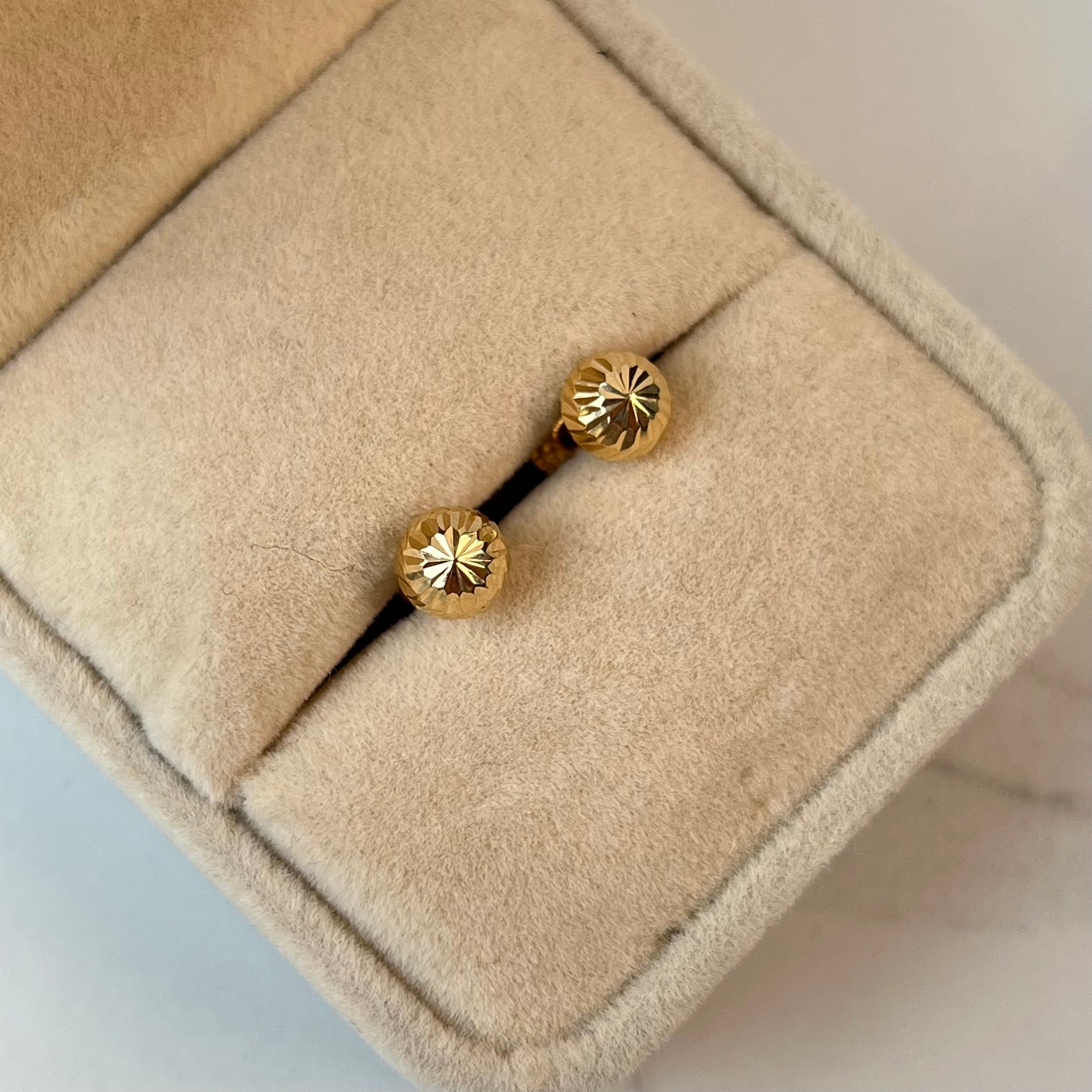 TOPOS BOLA DIAMANTADO  ORO AMARILLO 18K 0,7 GR / 6 MM