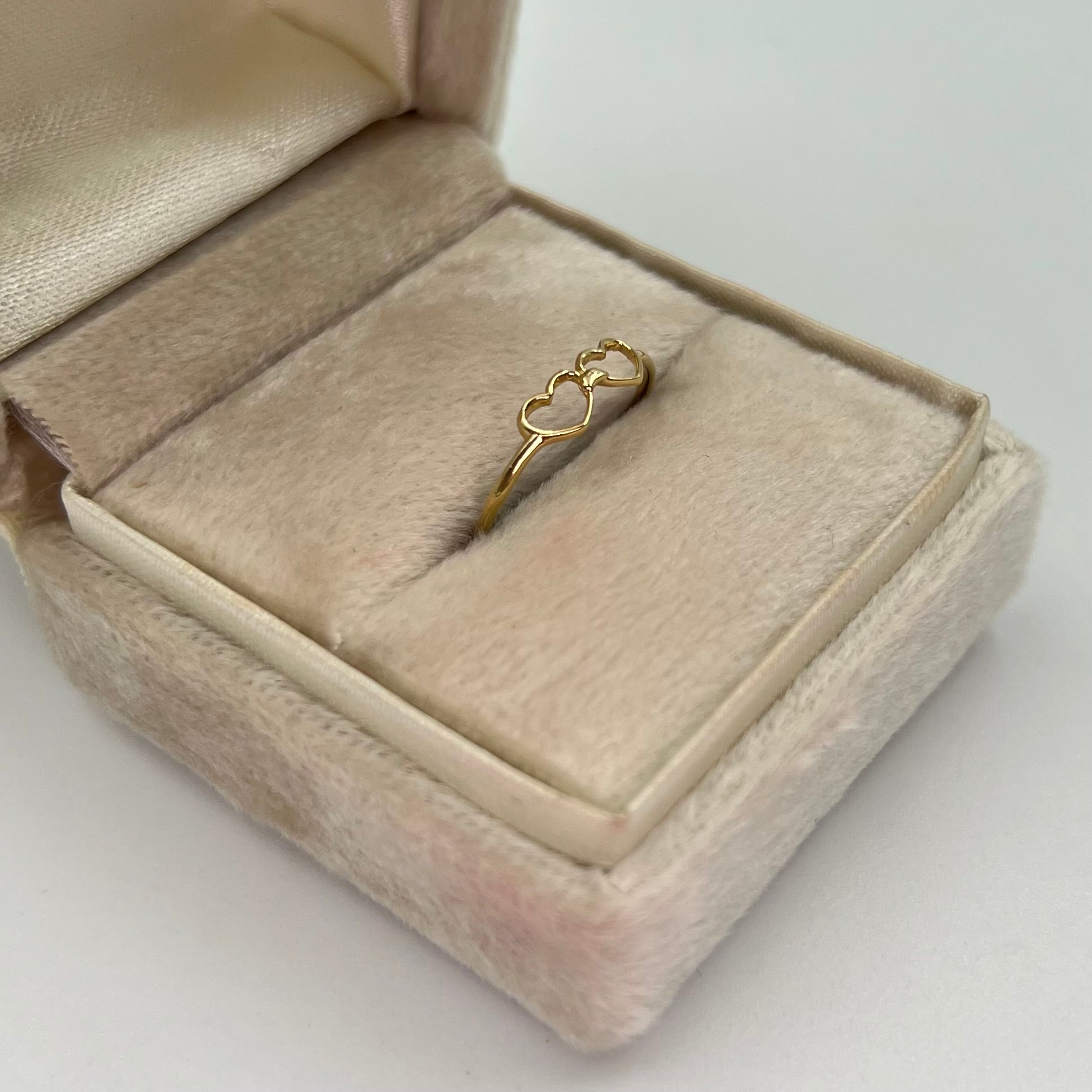 ANILLO CORAZON DOBLE ORO AMARILLO 18K / TALLA 6 / 0,68 GR / 1,2 MM
