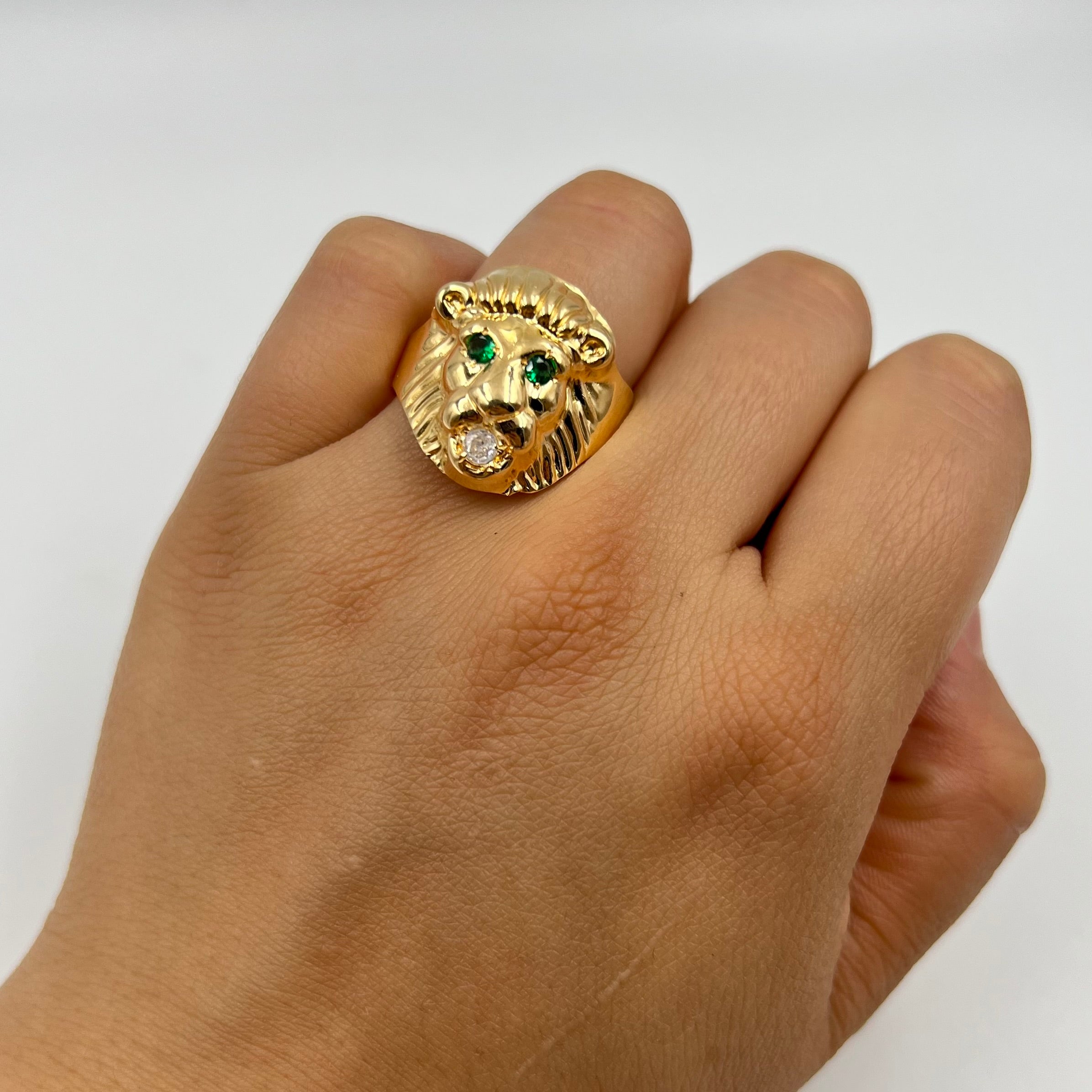 ANILLO LEON  ORO AMARILLO 18K / TALLA 11 / 3,75 GR / 21 MM