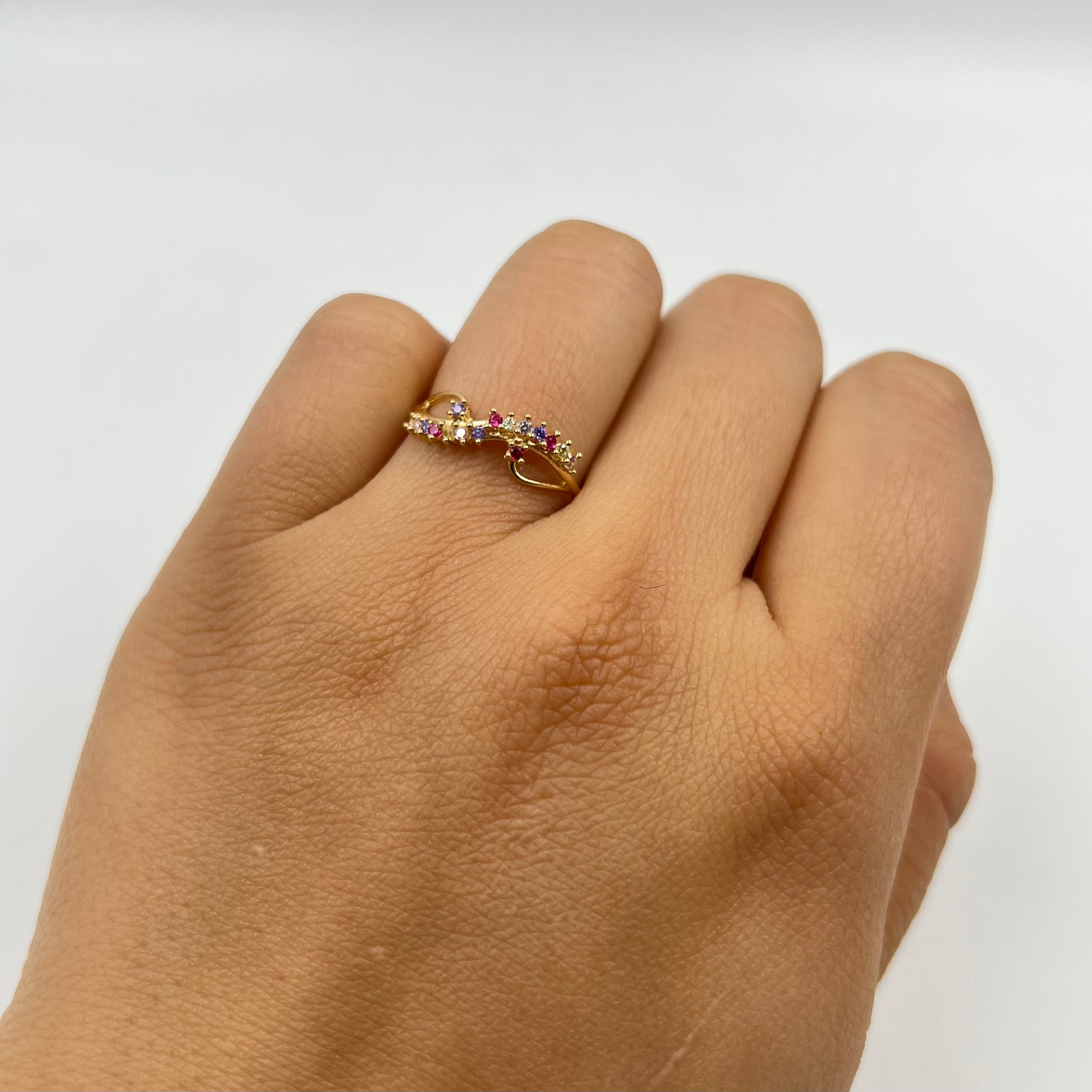 ANILLO ESPIGA CASTING COLORES  ORO AMARILLO 18K / TALLA 6 1/4 / 1,4 GR / 5 MM