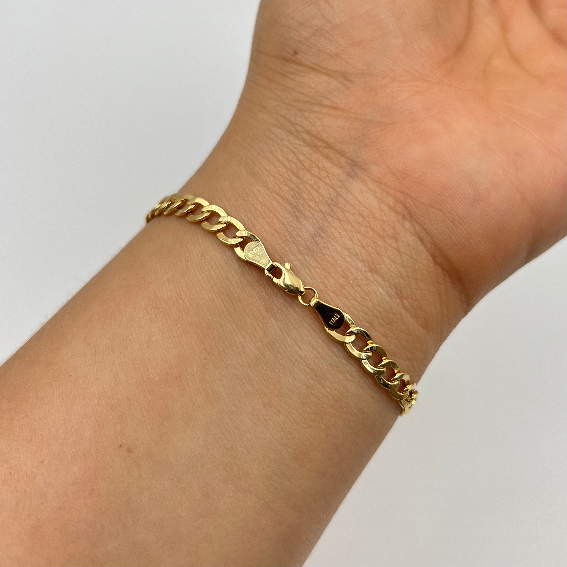 PULSO ITALY CUBANO ORO AMARILLO 18K +3 / 3,17 GR / 4,3 MM / 19 CM