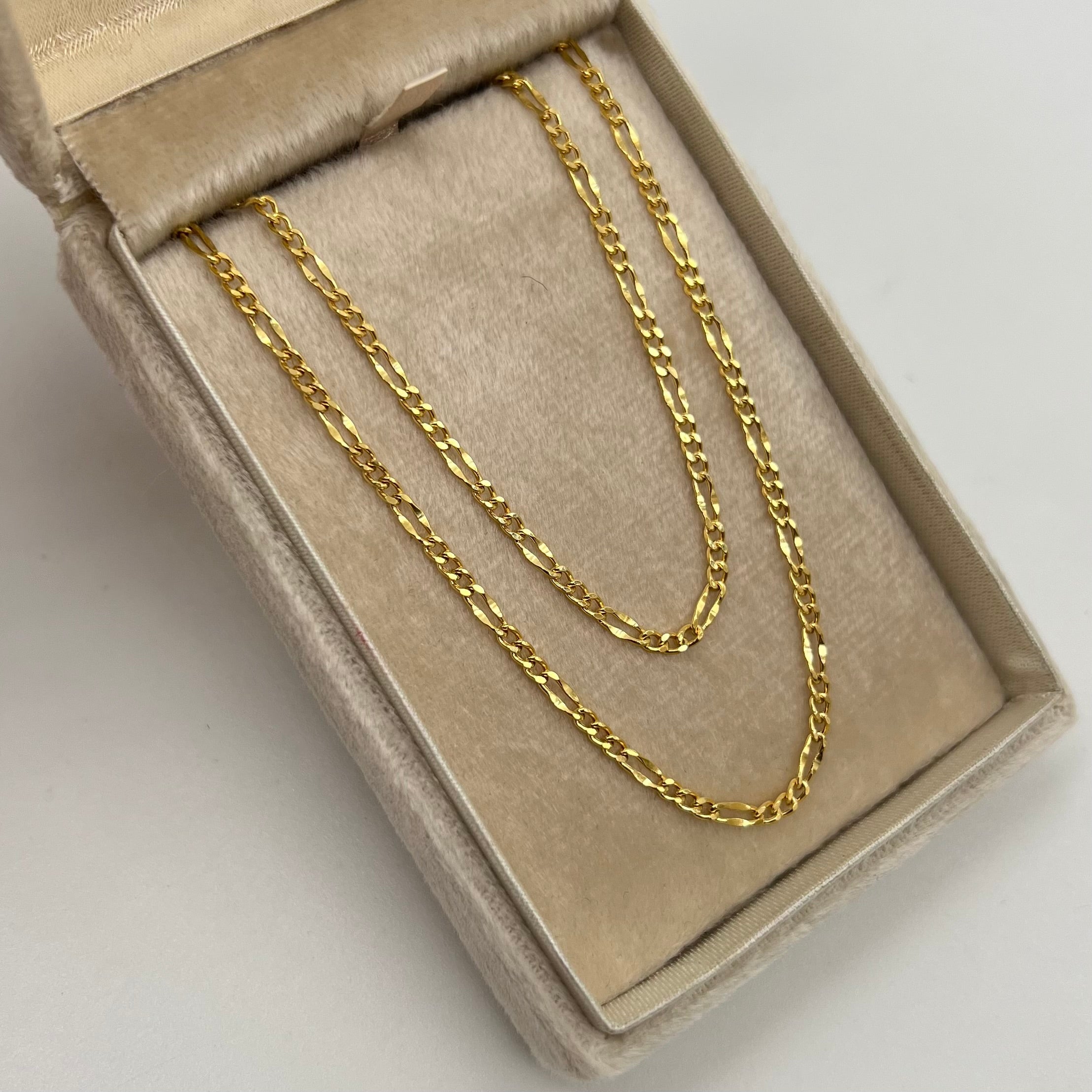 CADENA ITALY FIGARO 3X1 ORO AMARILLO 18K +3 / 1,6 GR / 1,8 MM / 45 CM