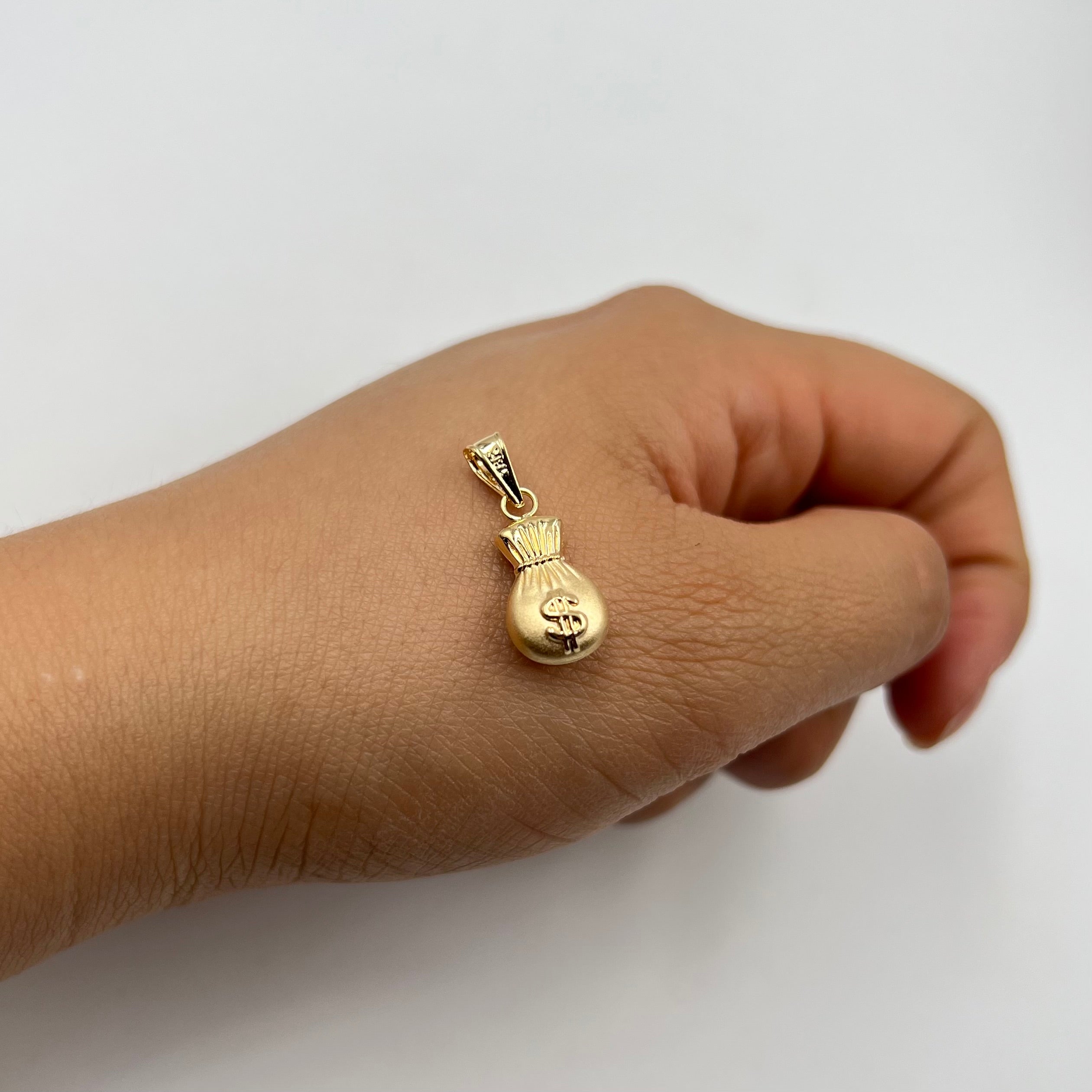 DIJE BOLSA DINERO ORO AMARILLO 18K 0,75 GR / 8,99 MM / 1,7 CM