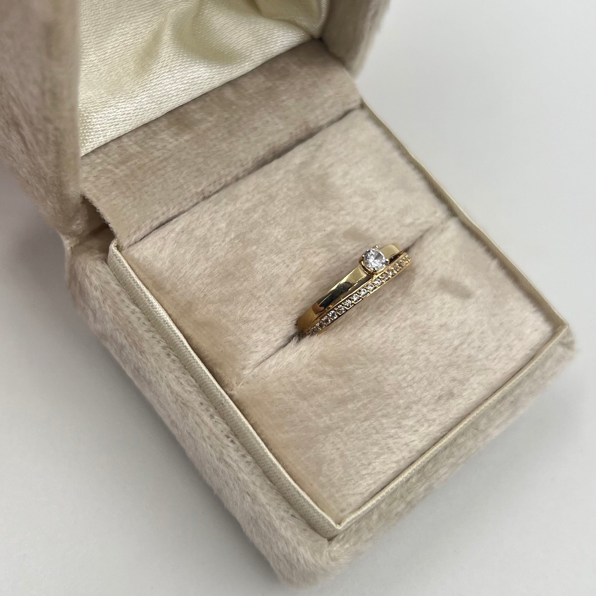 ANILLO COMPROMISO CIRCON  ORO AMARILLO 18K / TALLA 5 3/4 / 2,2 GR / 4 MM