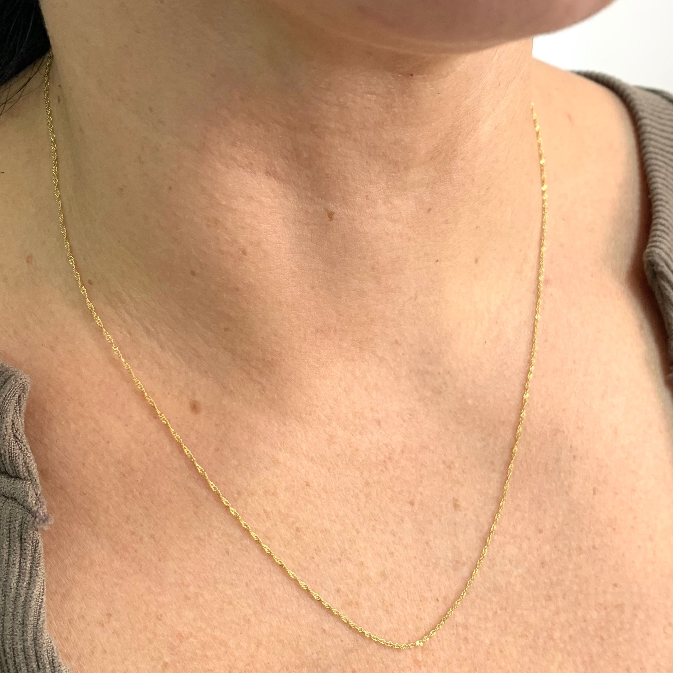 CADENA ITALY SINGAPUR ORO AMARILLO 18K +3 / 1,1 GR / 0,45 MM / 45 CM