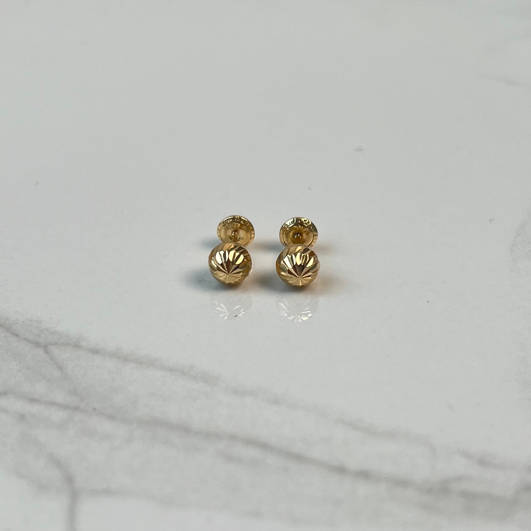 TOPOS BOLA DIAMANTADO  ORO AMARILLO 18K 0,7 GR / 6 MM