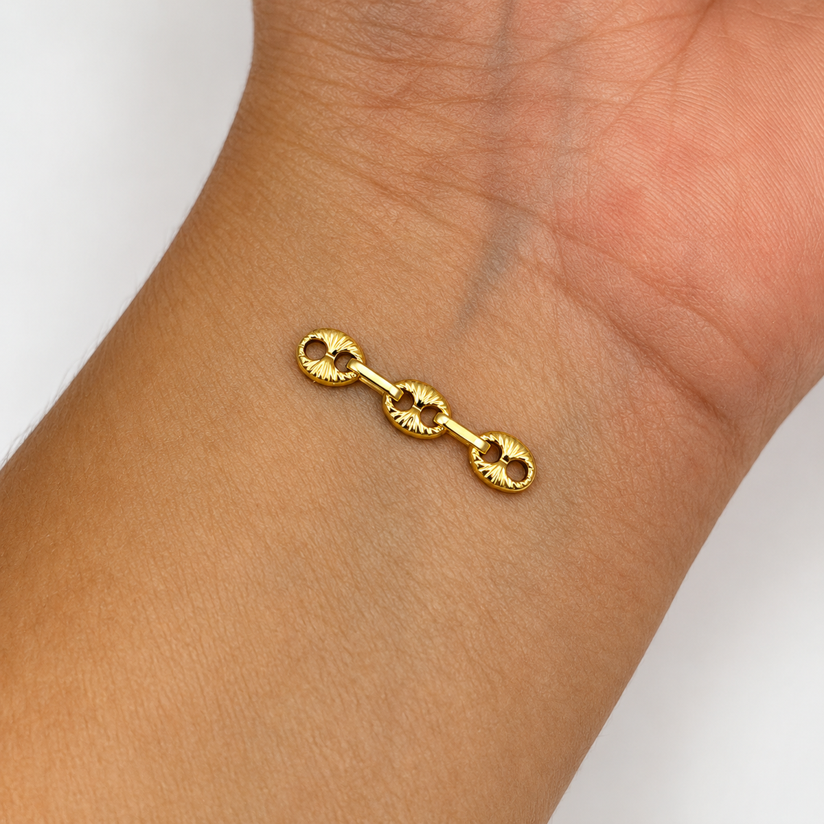 HERRAJE RETAZO GC DIAMANTADO 3MM ORO AMARILLO 18K 0,26 GR / 2 CM