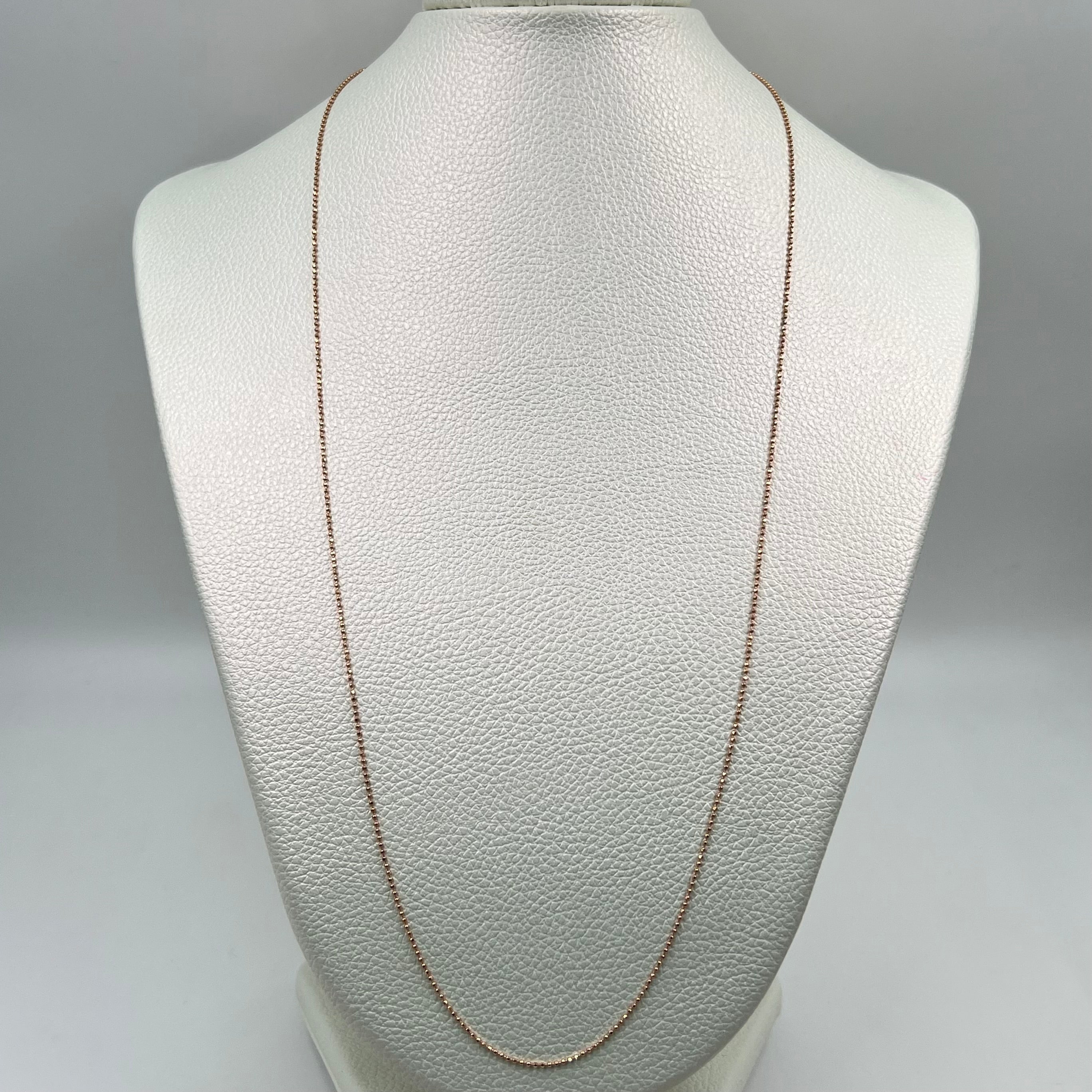 CADENA ITALY MINI MILITAR  ORO ROSA 18K +3 / 2,3 GR / 1 MM / 60 CM