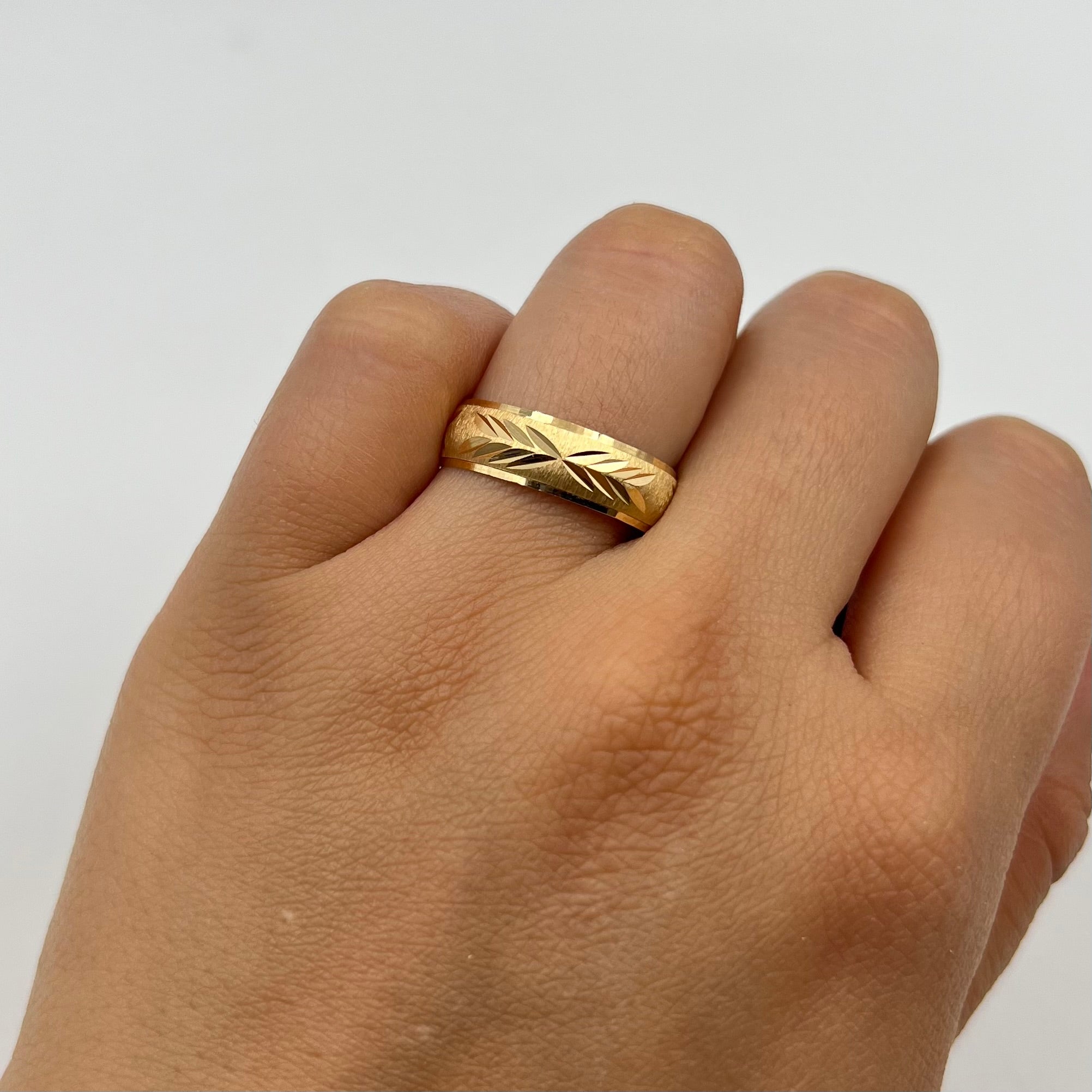 ANILLO ARGOLLA MATIZADA ORO AMARILLO 18K / TALLA 9/ 3/4 / 1,99 GR / 6 MM