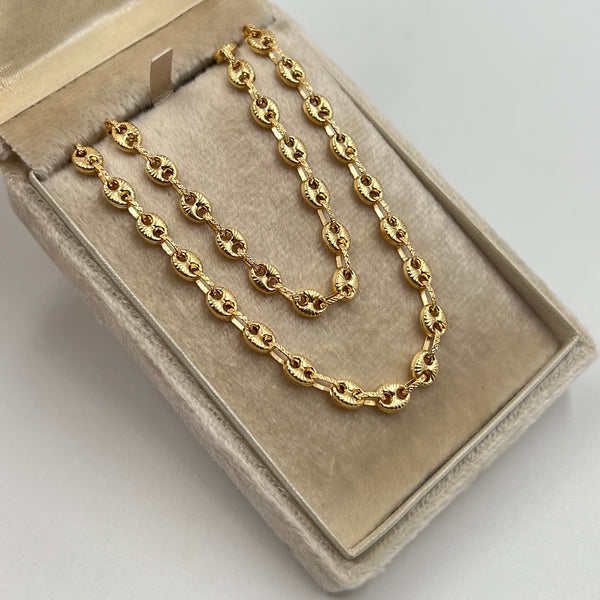 CADENA GC DIAMANTADA BROCHE ITALY  ORO AMARILLO 18K 8,75 GR / 5 MM / 50 CM