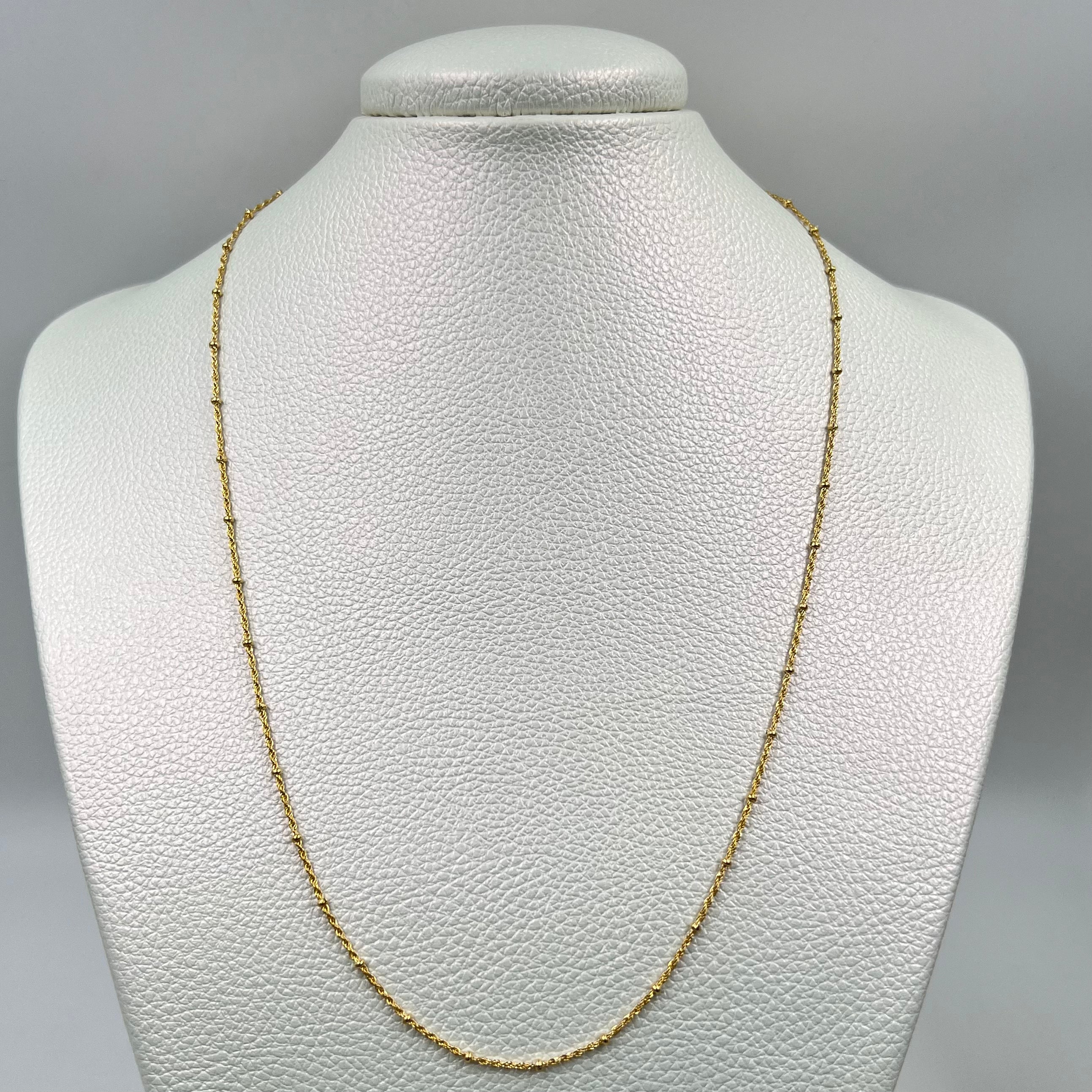 CADENA ITALY LAZO CON BOLA LISA ORO AMARILLO 18K +3 / 1,5 GR / 1,9 MM / 50 CM